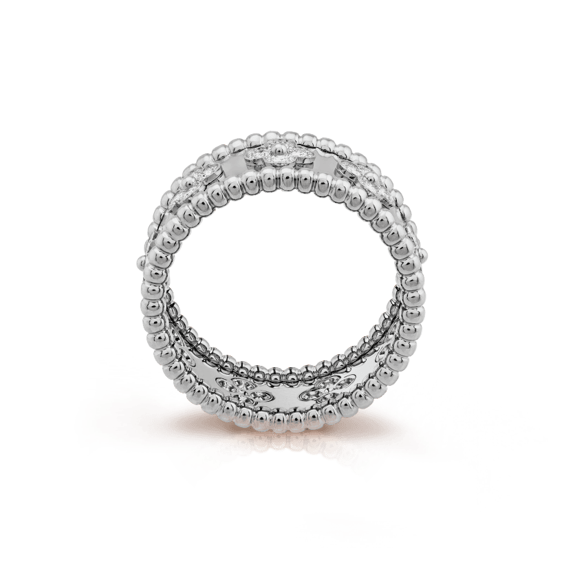 18K Perl̩e Clovers Ring
