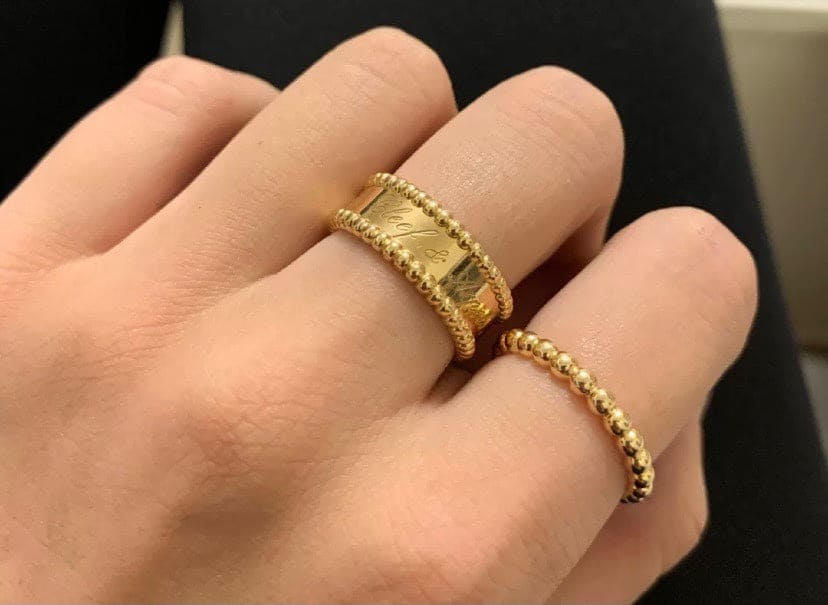 18K Perl̩e Pearls Of Gold Ring