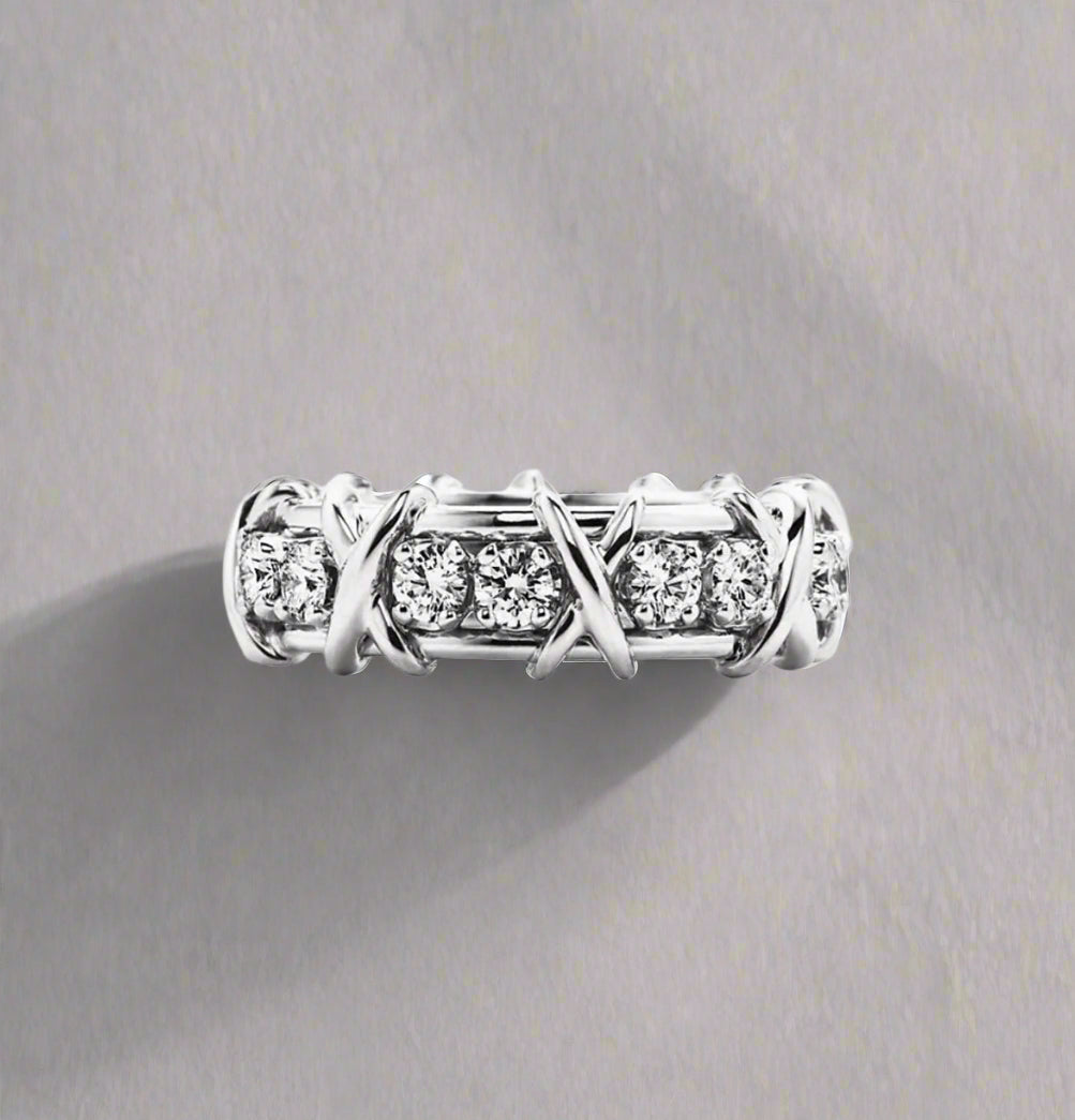 18K T Schlumberger Eighteen Stone Ring