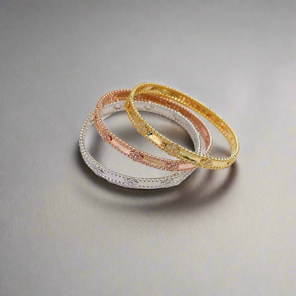 18K Perl̩e Sweet Clovers Small Bracelet